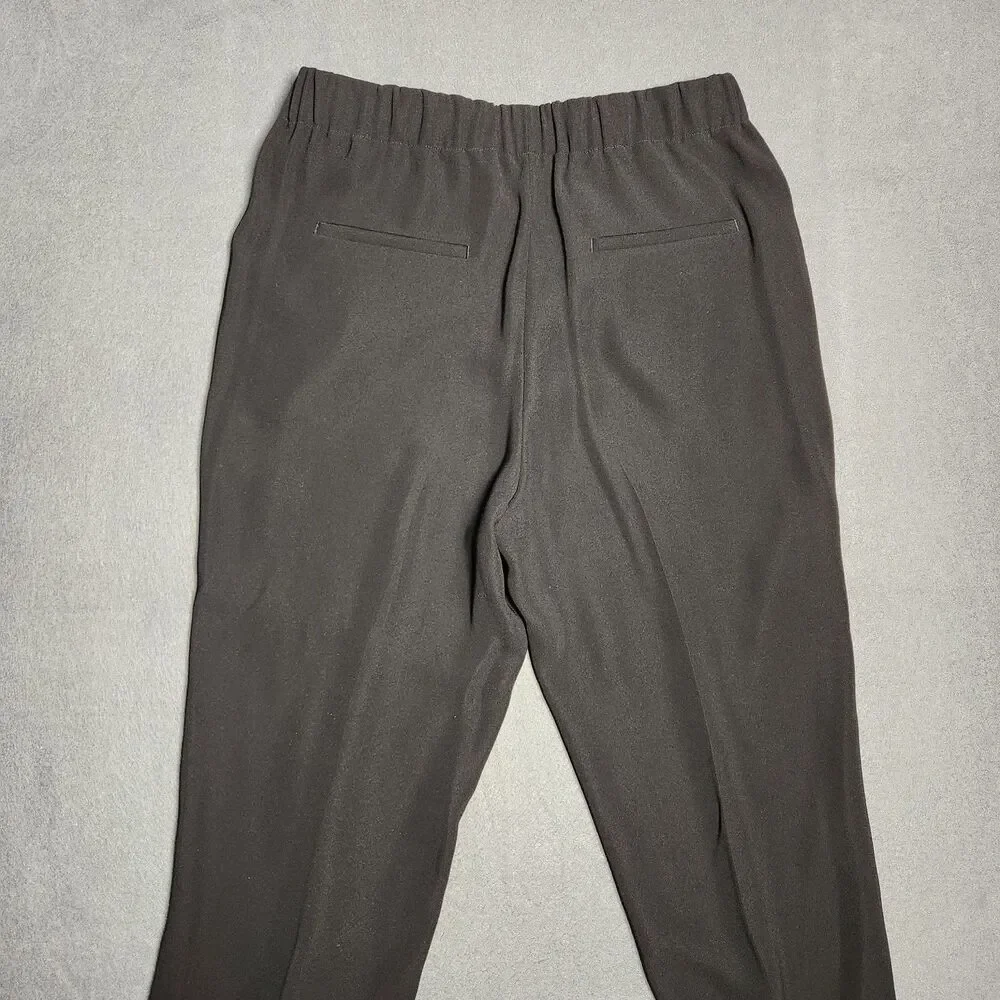 J. Crew Dress Pants Women 4 Black High Rise Straight Leg Elastic Waist